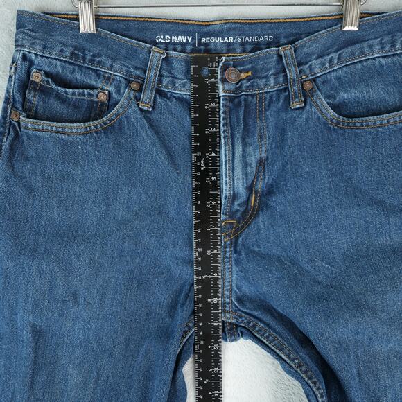Old Navy Jeans Mens 33x32 Original Straight Leg Blue Dark Wash Denim Cotton - Picture 7 of 9